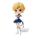 Zoom sur le visage expressif et les yeux détaillés de la figurine Sailor Uranus Q posket 14 cm
