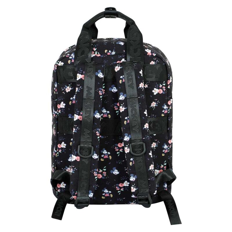 Zoom sur le tissu et les finitions du sac à dos Disney Mickey Peach Nature