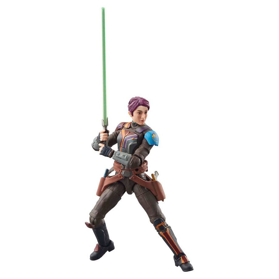 Vue latérale de la figurine articulée Star Wars Black Series Ahsoka et Sabine