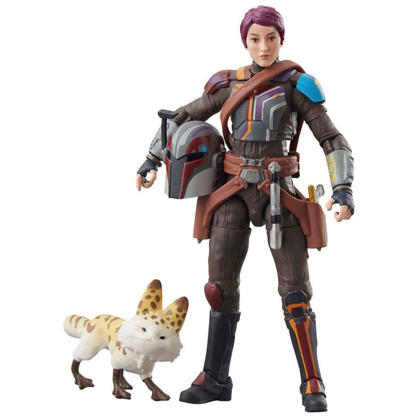 Figurine Star Wars Black Series Ahsoka Tano et Sabine Wren vue de face avec accessoires