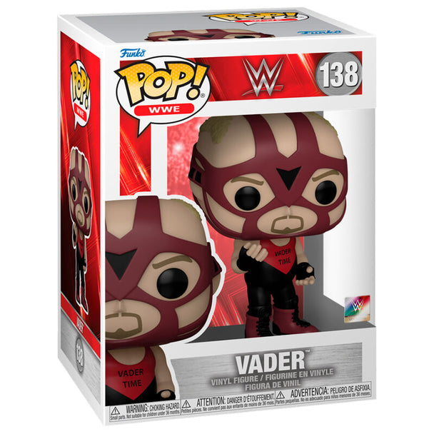 Figurine Funko POP WWE Vader en vinyle de 9cm dans sa boîte vitrine avec fenêtre transparente