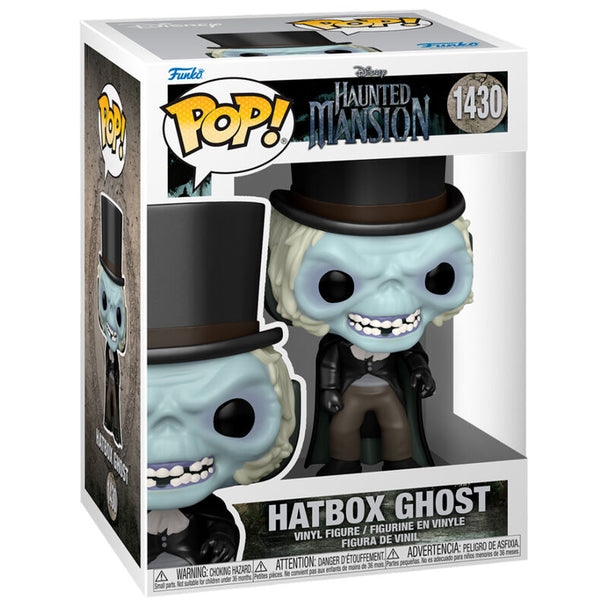 Figurine Funko POP Hatbox Ghost de Disney Haunted Mansion en vinyle de 9 cm dans sa boîte vitrine transparente