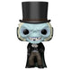 Vue rapprochée de la figurine Funko POP Haunted Mansion Hatbox Ghost avec détails précis et couleurs vives