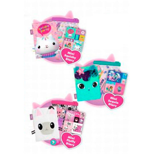 Mini journal Gabbys Doll House DREAMWORKS Animation ouvert montrant les pages intérieures blanches et lignes pour écrire