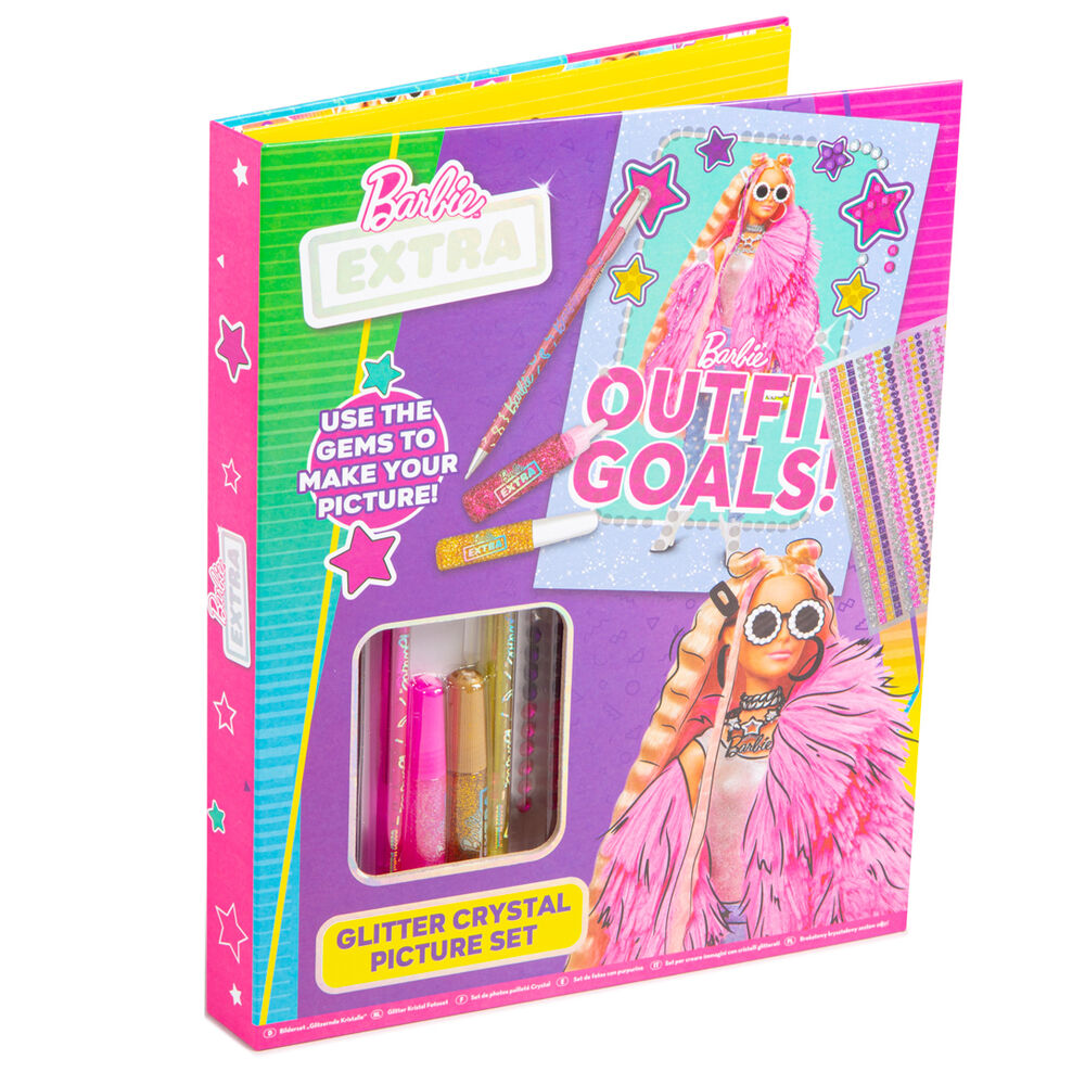 Set complet Barbie Glitter MATTEL incluant la poupée, ses accessoires étincelants et une tenue glamour