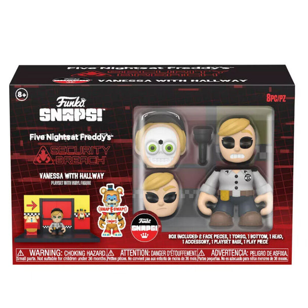 Figurine Funko Snaps! Vanessa en tenue noire avec Hallway de Five Nights at Freddy's, vue de face