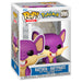 Figurine Funko POP Rattata en vinyle de 9 cm dans sa boîte vitrine transparente, vue de face.