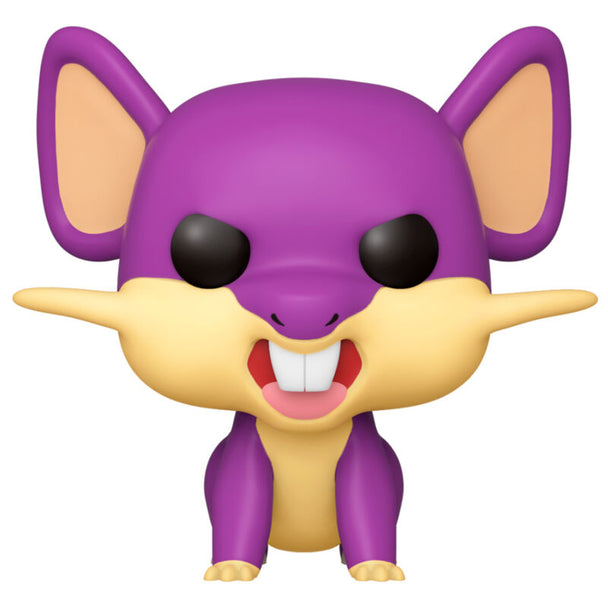 Détail de la figurine Funko POP Pokémon Rattata montrant les couleurs et le design fidèle du personnage.