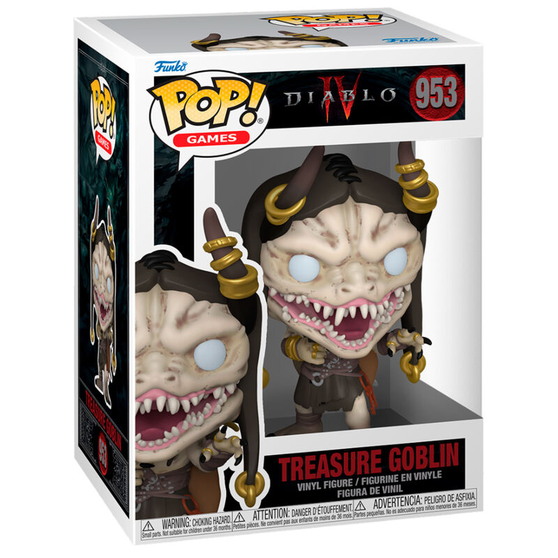 Figurine Funko POP Treasure Goblin de Diablo 4 en vinyle de 9 cm dans sa boîte vitrine transparente