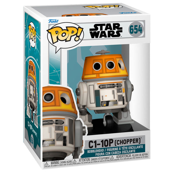 Figurine Funko POP Ahsoka Tano et droïde C1-10P Star Wars en vinyle de 9cm dans boîte vitrine