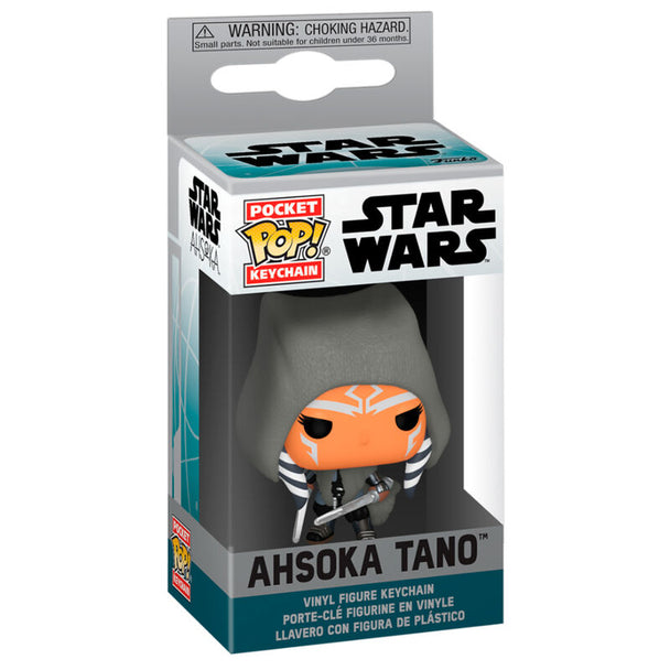 Porte-clés Pocket POP FUNKO représentant Ahsoka Tano en figurine détaillée, vue de face sur fond blanc