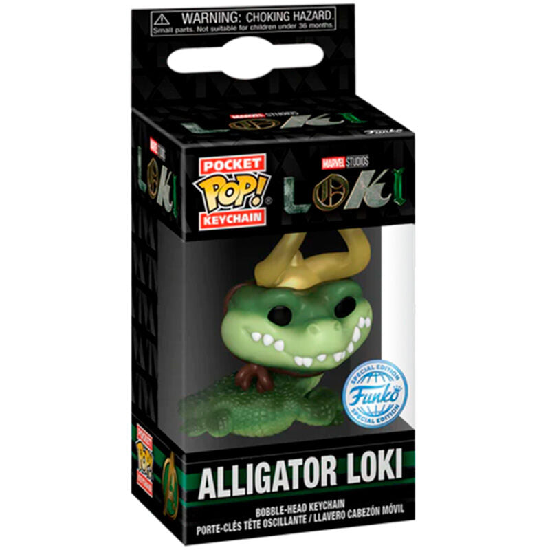 Porte-clés Funko Pocket POP Marvel représentant Alligator Loki avec détails précis et couleurs vives
