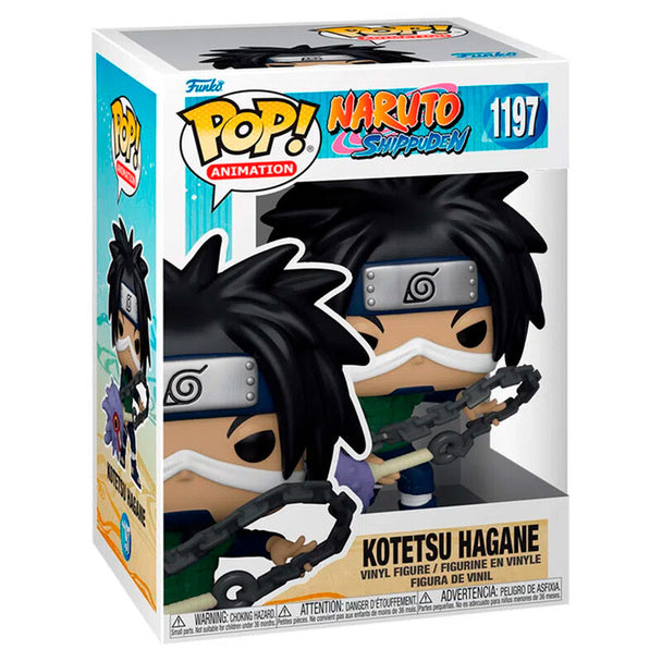 Figurine Funko POP Kotetsu Hagane de Naruto Shippuden en vinyle, vue de face dans sa boîte fenêtre de 9 cm.