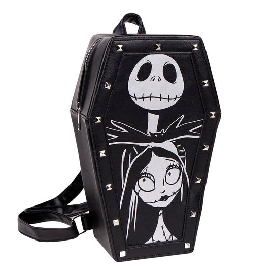 Zoom sur la texture en PU du sac à dos Nightmare Before Christmas montrant la qualité du matériau