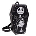 Zoom sur la texture en PU du sac à dos Nightmare Before Christmas montrant la qualité du matériau