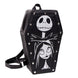 Zoom sur la texture en PU du sac à dos Nightmare Before Christmas montrant la qualité du matériau