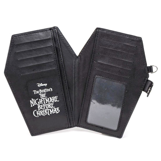 Portefeuille CERDÁ Disney L'Étrange Noël de Monsieur Jack posé sur une surface blanche, dimensions visibles