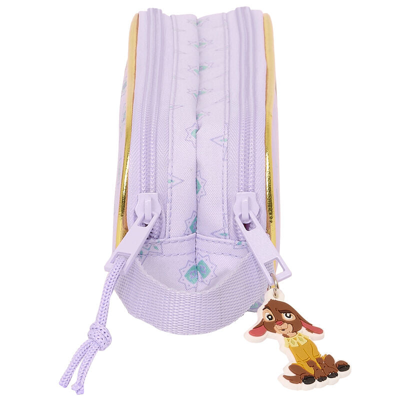 Intérieur des deux compartiments zippés de la trousse Disney Wish SAFTA montrant un espace organisé