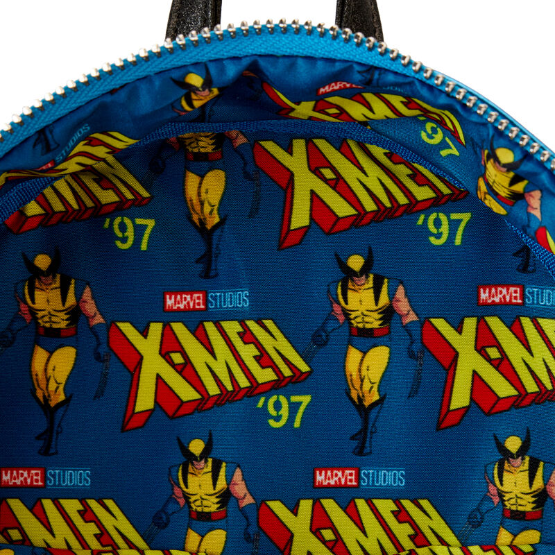Image du sac à dos Wolverine Marvel X-Men porté en cosplay, montrant son style unique
