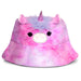 Chapeau seau Squishmallows Lola en fourrure teddy douce avec broderie visible sur le devant
