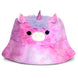 Chapeau seau Squishmallows Lola en fourrure teddy douce avec broderie visible sur le devant