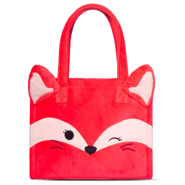 Sac tote Squishmallows Fifi en peluche teddy douce avec broderie visible sur fond blanc