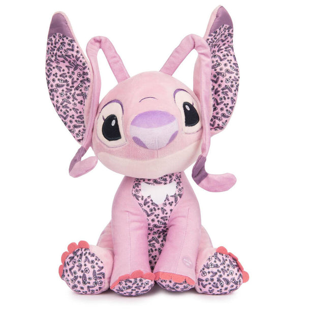 Peluche officielle Disney Stitch en costume d'ange, 30 cm, posée sur fond blanc.