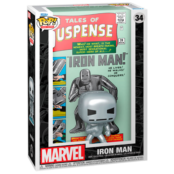 Figurine POP Iron Man Marvel édition Comic Cover Tales of Suspense vue de face avec détails précis et couleurs vives
