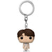 Vue rapprochée du porte-clés BTS Jin Funko montrant les détails de la figurine