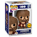 Vue rapprochée de la figurine Funko POP 300 Leonidas Chase montrant les détails et la boîte collector Warner Bros