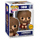 Vue rapprochée de la figurine Funko POP 300 Leonidas Chase montrant les détails et la boîte collector Warner Bros