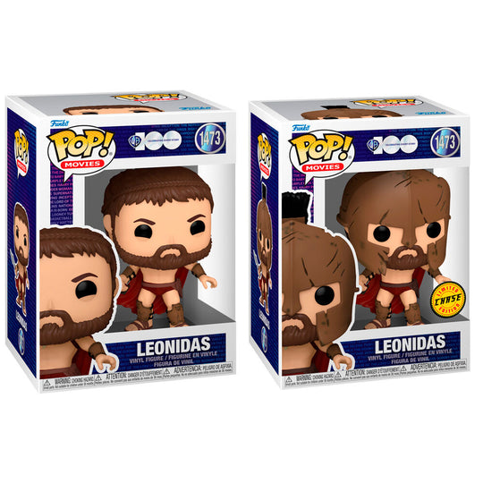 Figurine Funko POP Leonidas 300 avec la version Chase rare visible dans la boîte collector