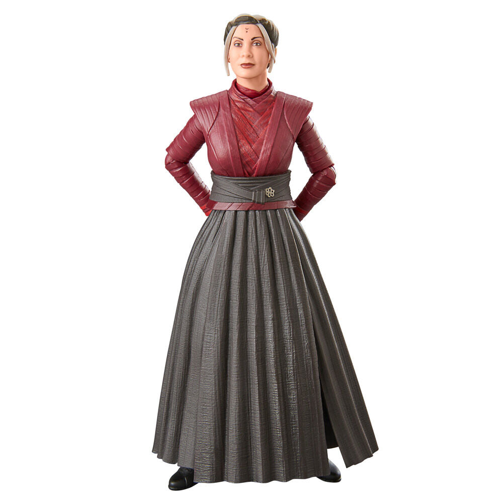 Vue latérale de la figurine articulée Morgan Elsbeth Star Wars avec tenue détaillée