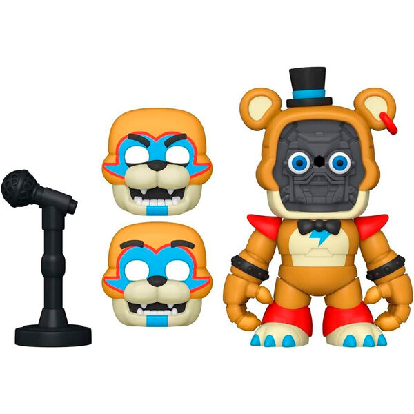 Vue de face de la figurine Funko Pop Snaps! Glamrock Freddy de Five Nights at Freddy's avec ses couleurs vives et détails soignés.