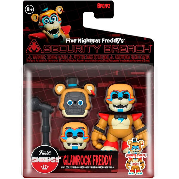 Image rapprochée de la figurine Glamrock Freddy montrant les textures et finitions premium de la figurine Funko officielle.