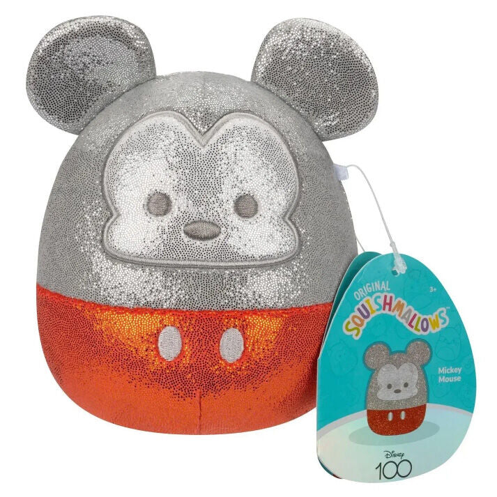 Collection complète des 4 peluches Squishmallows Disney 12 cm sur fond blanc