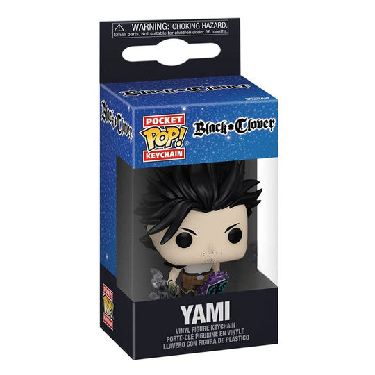 Zoom sur le porte-clés Pocket POP Yami de Black Clover montrant la qualité des matériaux et la finition