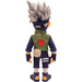 Gros plan sur le visage de Kakashi Minix avec son œil Sharingan distinctif et expression concentrée