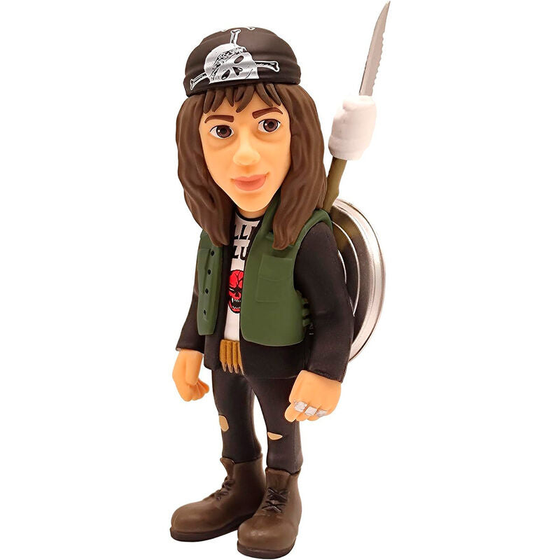 Zoom sur le visage détaillé de la figurine Eddie Minix de Stranger Things