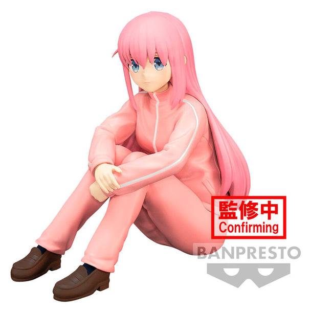 Figurine Hitori Gotoh de Bocchi the Rock! en position dynamique, hauteur 11 cm, vue de face avec détails précis.