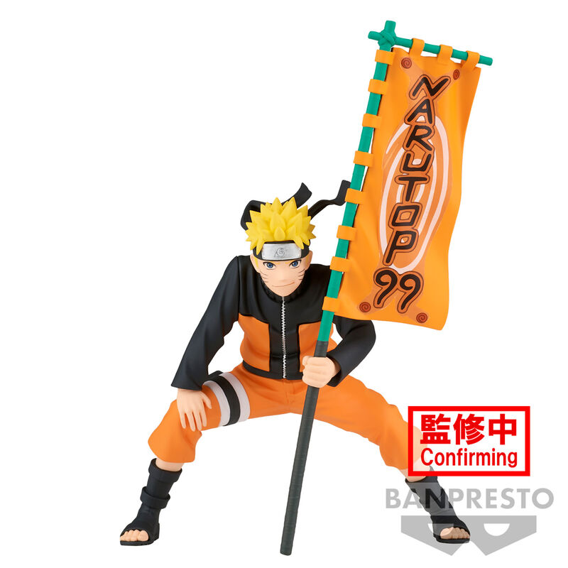 Figurine Naruto Uzumaki 11cm BANPRESTO vue de face avec détails du costume orange