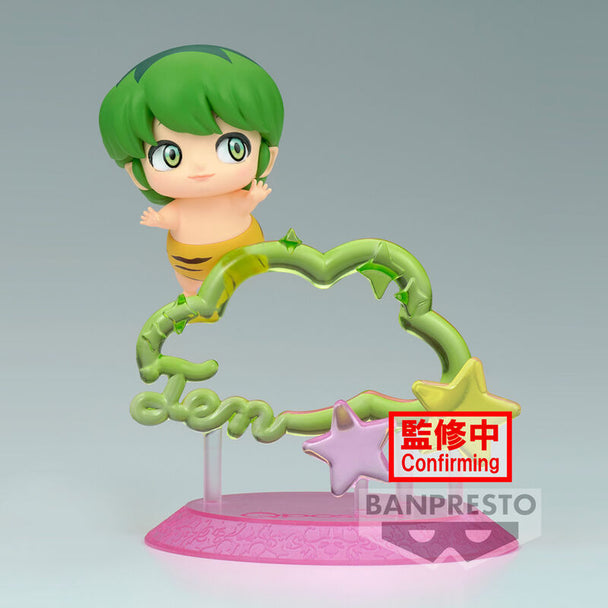 Profil latéral de la figurine Urusei Yatsura Ten Q Posket montrant les détails de la coiffure et du costume