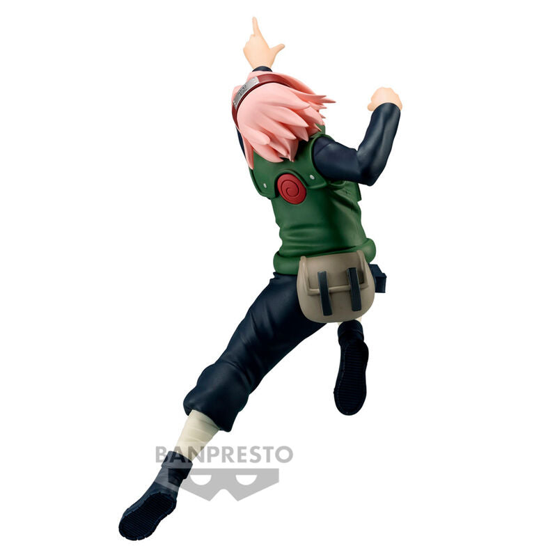 Image rapprochée du visage expressif de la figurine Haruno Sakura II Naruto Shippuden