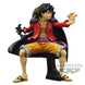 Vue arrière de la figurine Monkey D Luffy Wanokuni II montrant la posture dynamique
