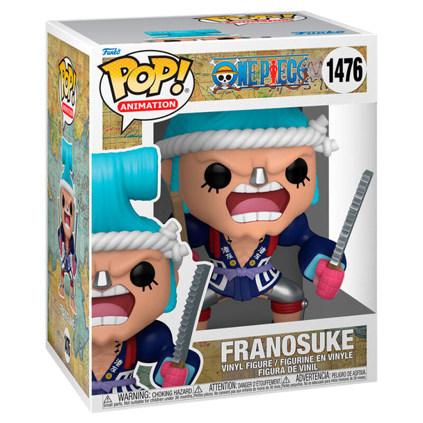 Figurine Funko POP Super One Piece Franosuke en vinyle de 9cm dans sa boîte vitrine transparente