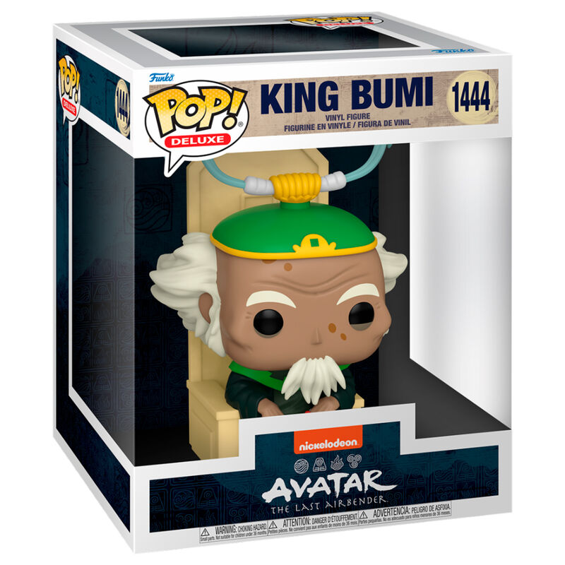Figurine POP Deluxe King Bumi de FUNKO représentant le roi excentrique de la Terre dans Avatar The Last Airbender, vue de face avec détails colorés