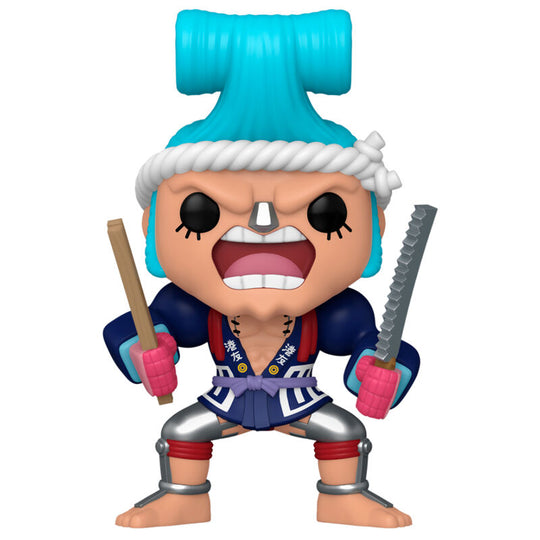 Vue rapprochée de la figurine Funko POP Super One Piece Franosuke montrant les détails du personnage