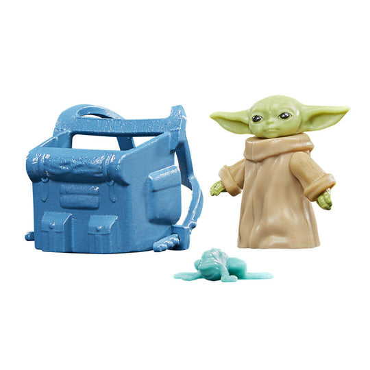 Grogu en position dynamique avec ses accessoires officiels Star Wars