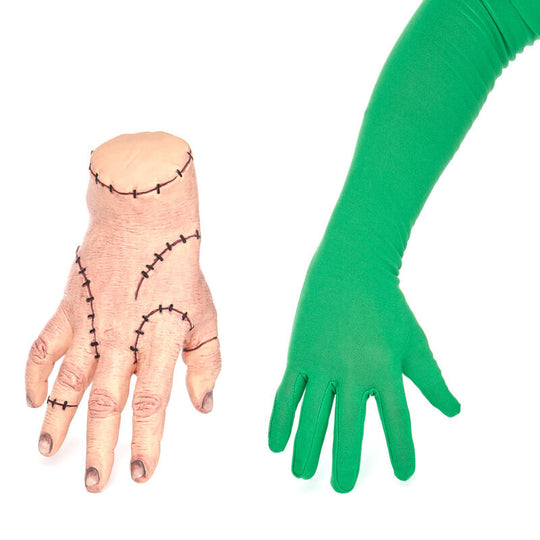 Personne utilisant le gant vert pour créer un effet spécial Thing à l'écran