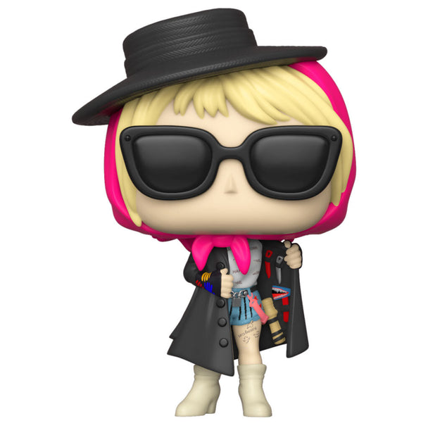 Figurine Funko POP exclusive de Harley Quinn Birds of Prey Incognito, en vinyle, hauteur 9 cm dans sa boîte vitrée.